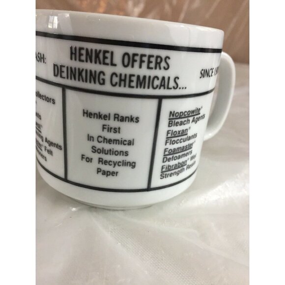 Henkel Paper Chemical Porcelain Coffee Tea Mugs Color Fades When Hot Set Of 6 - Picture 10 of 12